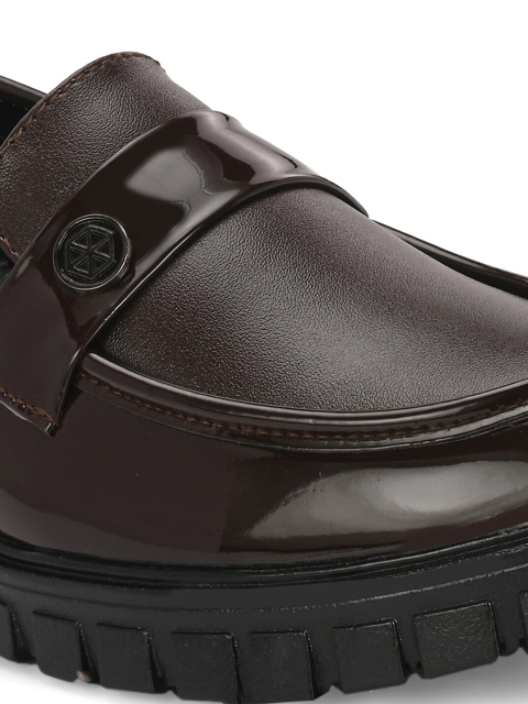 HERE&NOW Men Coffee Brown Formal Penny Loafers - Image 6