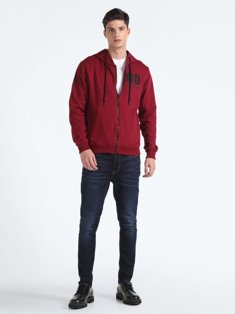 Flying Machine Long Sleeves Applique Hood Front Open Sweatshirt - Image 5