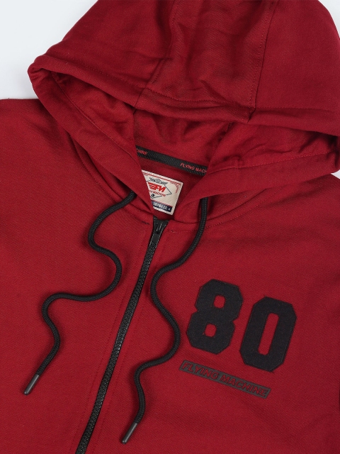 Flying Machine Long Sleeves Applique Hood Front Open Sweatshirt - Image 7