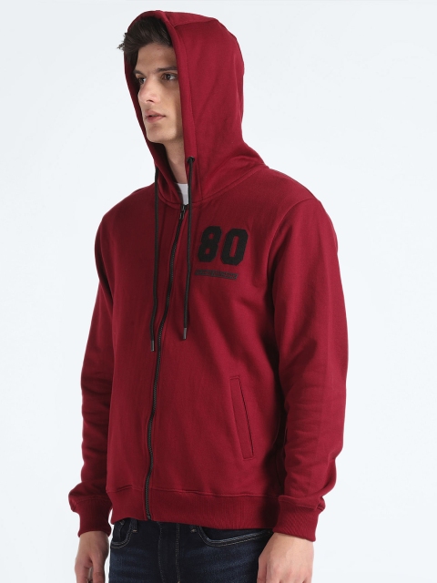 Flying Machine Long Sleeves Applique Hood Front Open Sweatshirt - Image 3