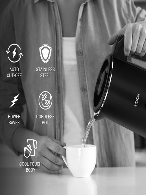 Milton Companion Black Stainless Steel Electric Kettle 800 ML - Image 6