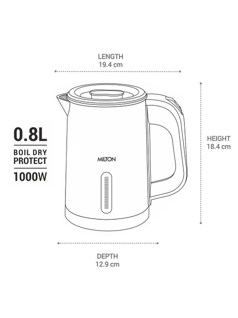 Milton Companion Black Stainless Steel Electric Kettle 800 ML - Image 7