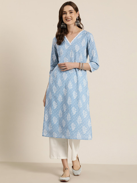 HERE&NOW Women Floral Printed Cotton Kurta