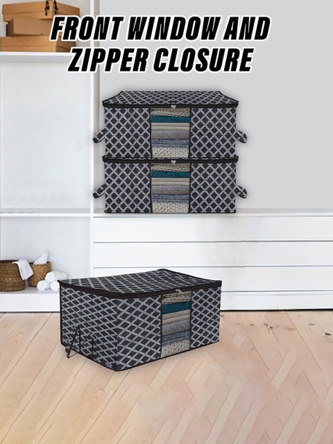 Kuber Industries Black 6 Pcs Large Storage Bag Organiser Blanket Cover Cloth Organizer - Image 2