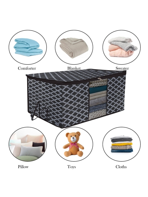 Kuber Industries Black 6 Pcs Large Storage Bag Organiser Blanket Cover Cloth Organizer - Image 5