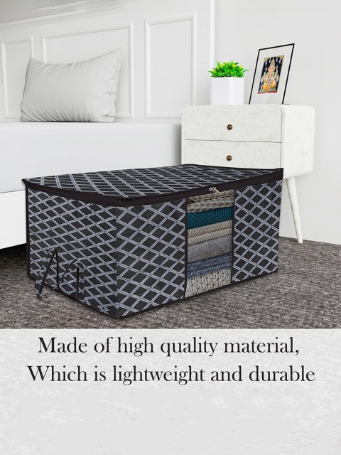 Kuber Industries Black 6 Pcs Large Storage Bag Organiser Blanket Cover Cloth Organizer - Image 3