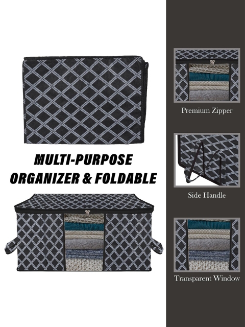 Kuber Industries Black 6 Pcs Large Storage Bag Organiser Blanket Cover Cloth Organizer - Image 4