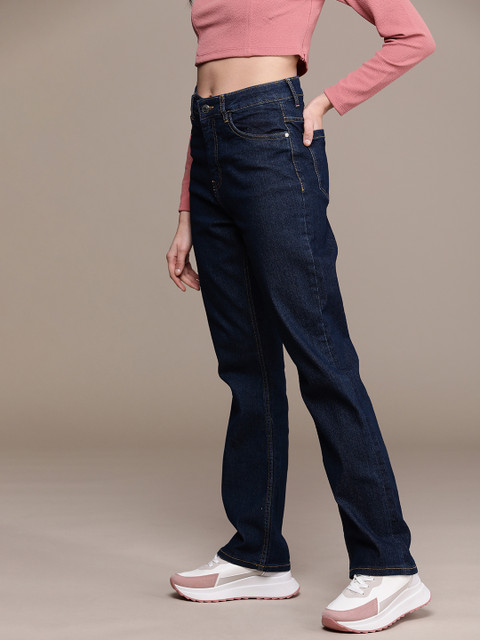 The Roadster Life Co. Women Straight Fit High-Rise Stretchable Jeans