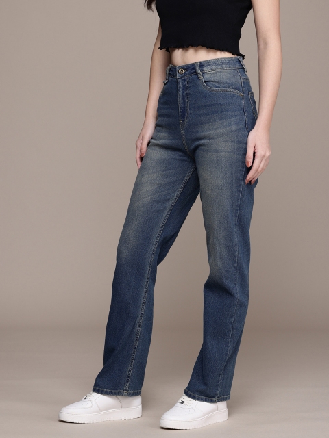 The Roadster Life Co. Women Straight Fit High-Rise Heavy Fade Stretchable Jeans - Image 2