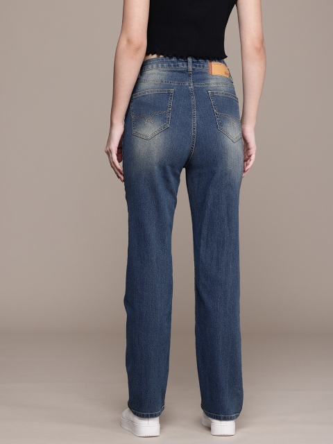 The Roadster Life Co. Women Straight Fit High-Rise Heavy Fade Stretchable Jeans - Image 3