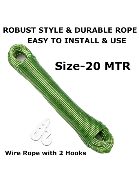 Kuber Industries 3Pcs Cloth Drying Wire Rope with 2 Hooks-20Mtr Each - Image 4