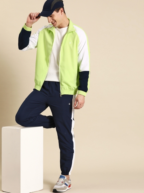 United Colors of Benetton Colourblocked Raglan Sleeves Mock Neck Front Zipper Tracksuit - Image 6