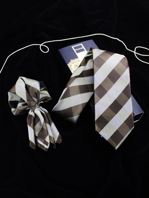 Peluche Men Checkered Neck Tie & Pocket Square Set