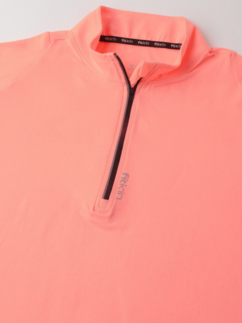 Fitkin Plus Size Anti-Odor Front Zipper T-shirt - Image 2