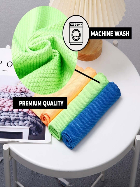 Kuber Industries Green & Blue 5 Pieces Soft Cleaning Cloth - Image 4