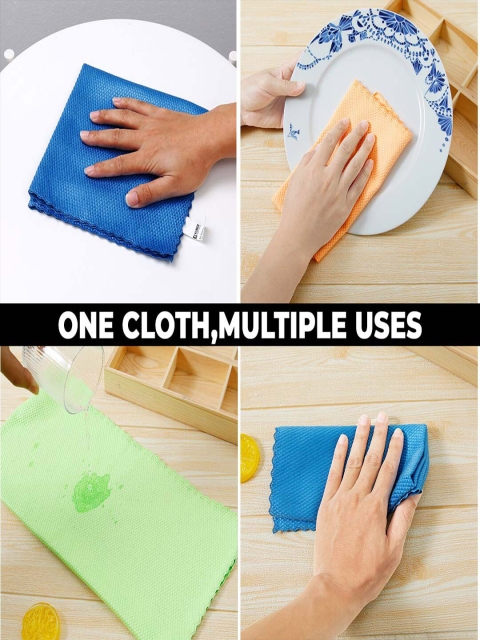 Kuber Industries Green & Blue 5 Pieces Soft Cleaning Cloth - Image 3