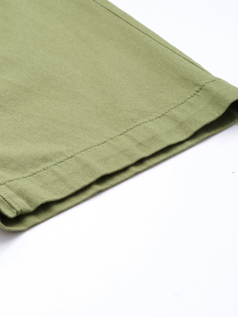 Roadster Men Solid Regular Fit Mid-Rise Plain Woven Flat-Front Pure Cotton Chinos - Image 7