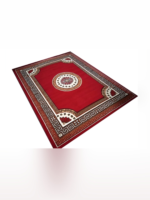 Asad Emporium Rugs Red& White Geometric Anti-Skid Carpet - Image 4