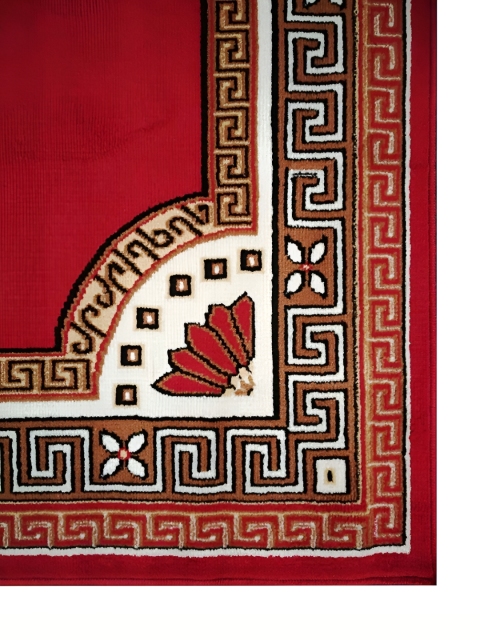 Asad Emporium Rugs Red& White Geometric Anti-Skid Carpet - Image 5