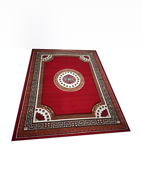 Asad Emporium Rugs Red& White Geometric Anti-Skid Carpet - Image 3