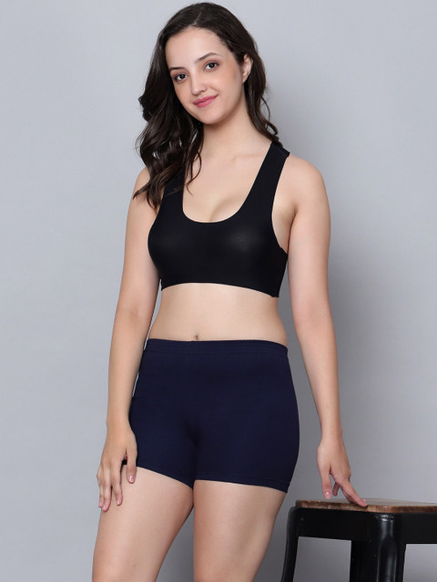 Aimly Women Pack Of 3 Skinny Fit Mid-Rise Stretchable Cycling Sports Shorts - Image 5