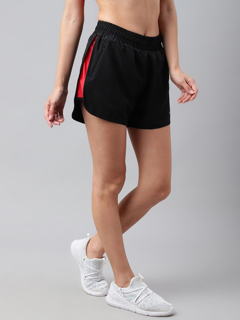 Dpassion Women Striped Rapid-Dry Running Shorts