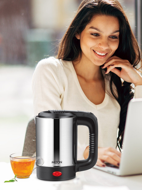 Milton Stainless Steel Euroline Electric Travel Kettle & Handle 1000 Watt 2 Utility Cups - Image 3
