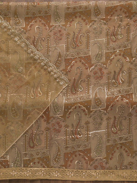 Koskii Women Ethnic Motifs Embroidered Unstitched Dress Material - Image 4