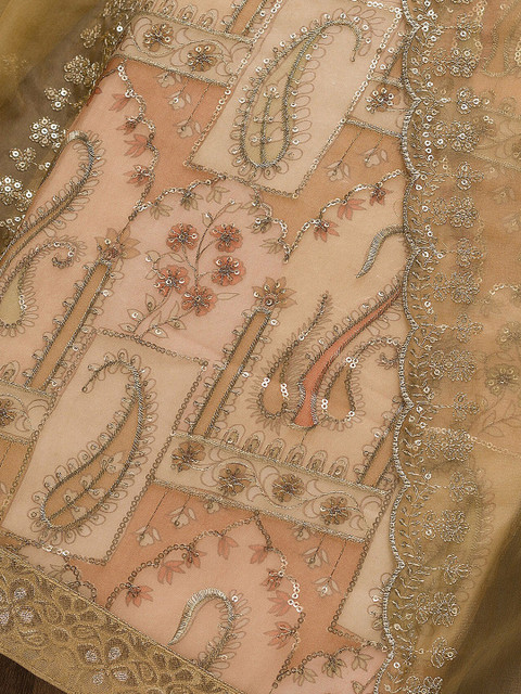 Koskii Women Ethnic Motifs Embroidered Unstitched Dress Material - Image 3