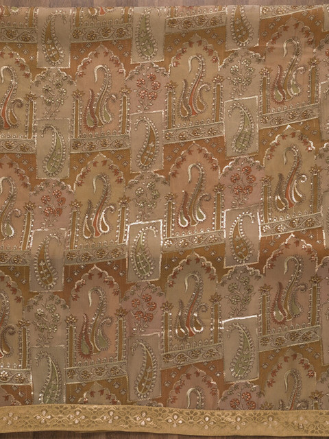 Koskii Women Ethnic Motifs Embroidered Unstitched Dress Material - Image 5
