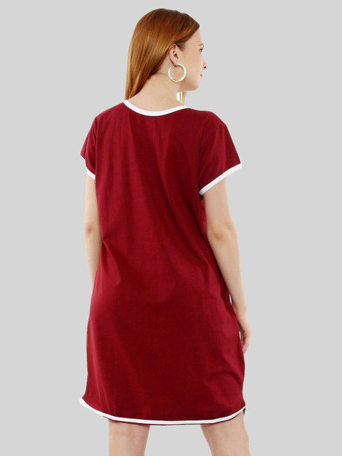 SillyBoom Graphic Printed Round Neck Short Sleeves Maternity T-shirt Nightdress - Image 3