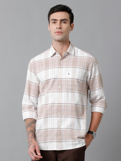 CAVALLO by Linen Club Tartan Checks Contemporary Slim Fit Comfortable Casual Shirt