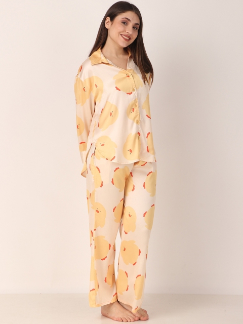 Masha Conversational Printed Satin Night suit - Image 3