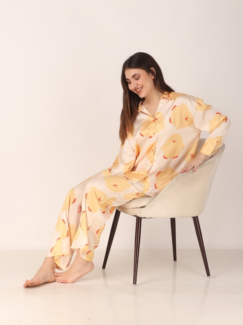 Masha Conversational Printed Satin Night suit - Image 7