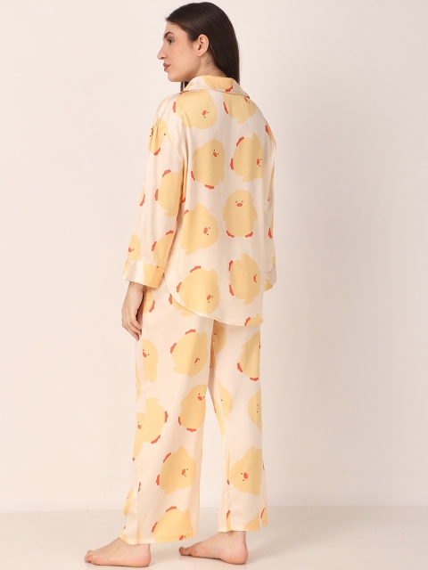 Masha Conversational Printed Satin Night suit - Image 5