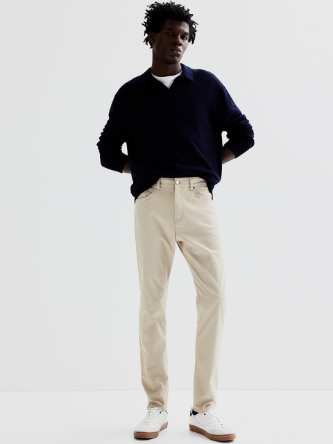 H&M Men Slim Fit Cotton Twill Trousers