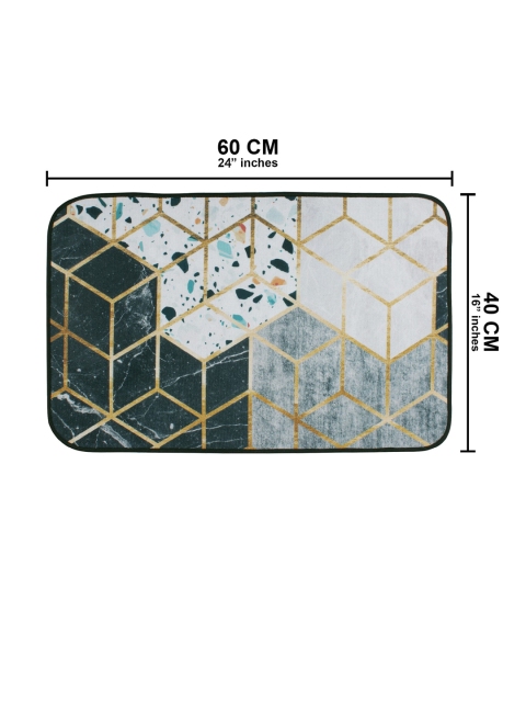 Story@home Grey & Green Abstract Printed Anti-Slip Doormat - Image 5