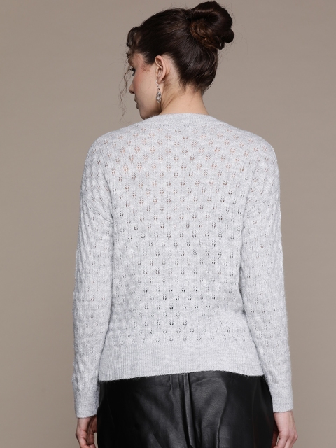 MANGO Women Self Design Pullover - Image 4