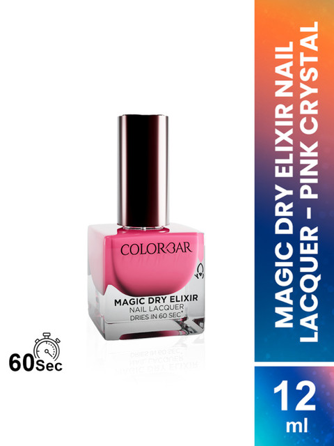 Colorbar Magic Dry Elixir Quick Dry Luxe Nail Lacquer 12ml - Pink Crystal 003 - Image 2