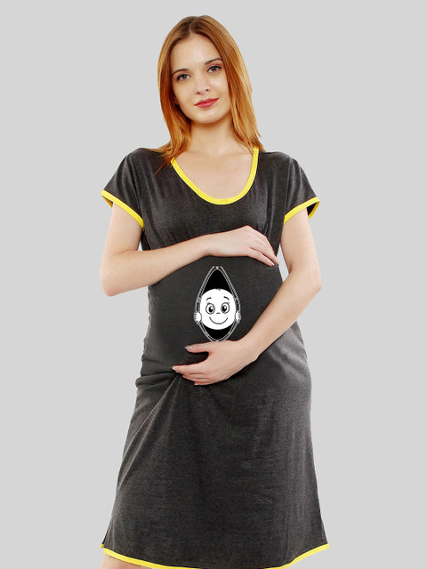 SillyBoom Graphic Printed Maternity T-shirt Dress