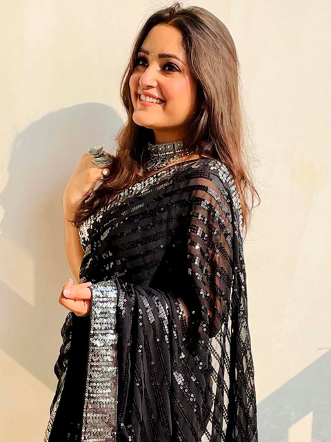 Anouk Embellished Sequinned Saree - Image 4