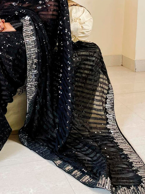 Anouk Embellished Sequinned Saree - Image 5