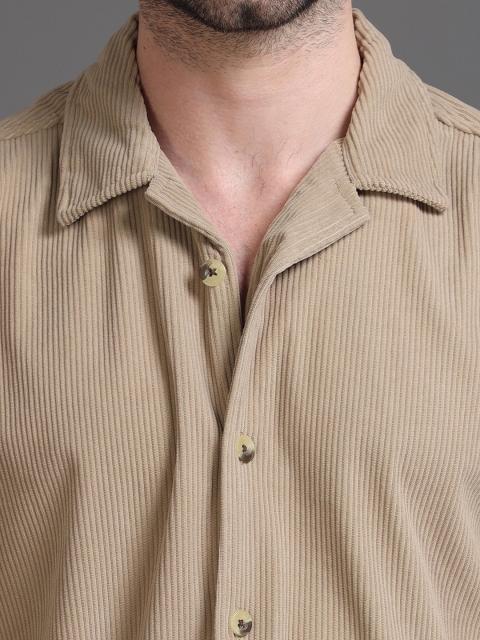 HERE&NOW Self Design Corduroy Weave Oversized Casual Shirt - Image 2