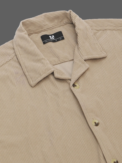 HERE&NOW Self Design Corduroy Weave Oversized Casual Shirt - Image 7