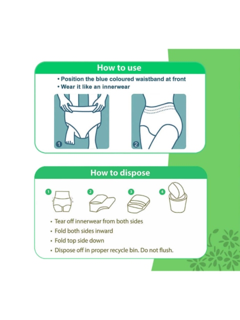 CareDone Women Pack of 9 Disposable Day and Overnight Leak Proof Period Panties - Small - Image 4