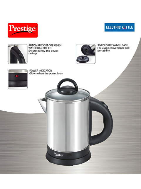 Prestige Black & Silver Electric Kettle 1.7 L - Image 4