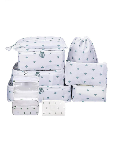 HOUSE OF QUIRK Set Of 9 Printed Travel Luggage Organisers
