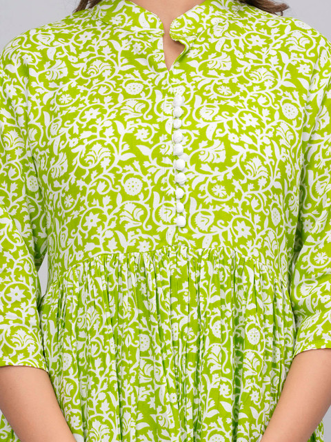 Sanganeri Kurti Ethnic Motif Printed Anarkali Kurta - Image 2