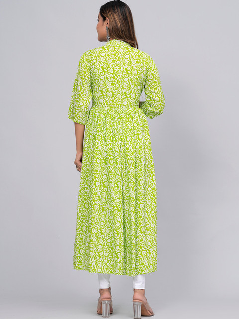 Sanganeri Kurti Ethnic Motif Printed Anarkali Kurta - Image 4