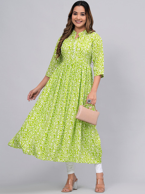 Sanganeri Kurti Ethnic Motif Printed Anarkali Kurta - Image 5